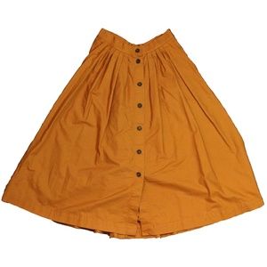 HTF H&M Button Down Marigold A-Line Midi